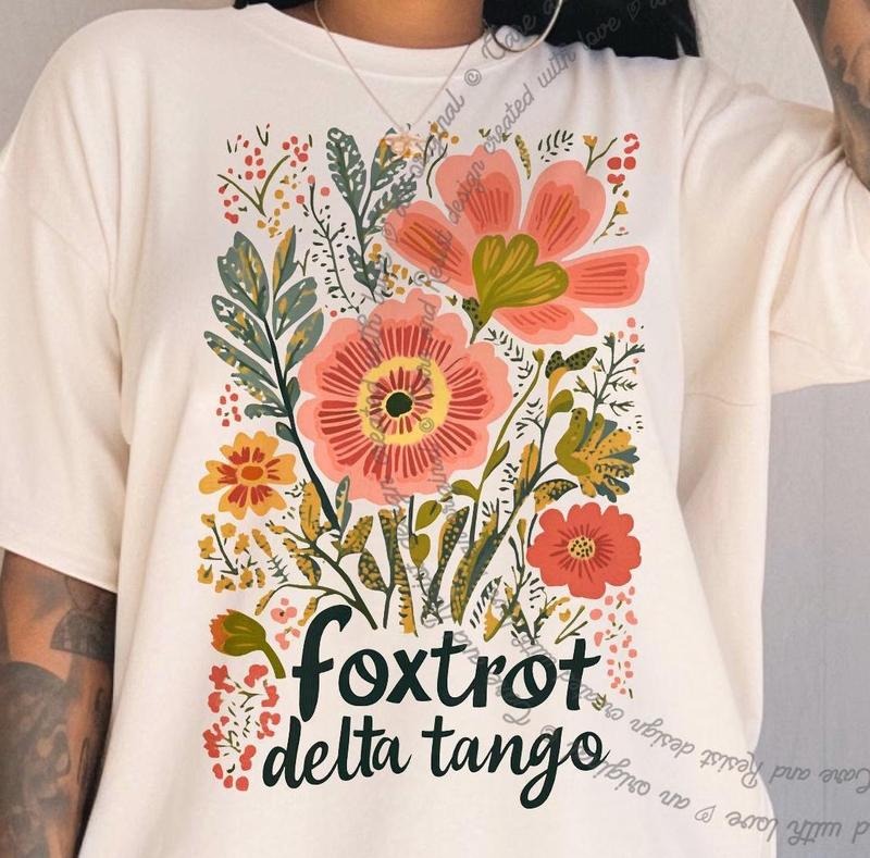 Subtle Trump Shirt, Floral  Tshirt, Foxtrot Delta Tango FDT Tshirt, Feminist Shirt, Funny Political Shirt Trump Gift...