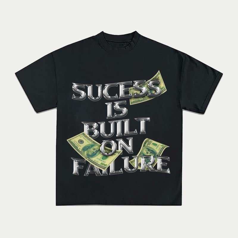 Sucess is Built on Failure Y2k Clothing T-Shirt Graphic Tee Vintage Merch for Men Women Top Streetwear Hoodie, Sweatshirt
