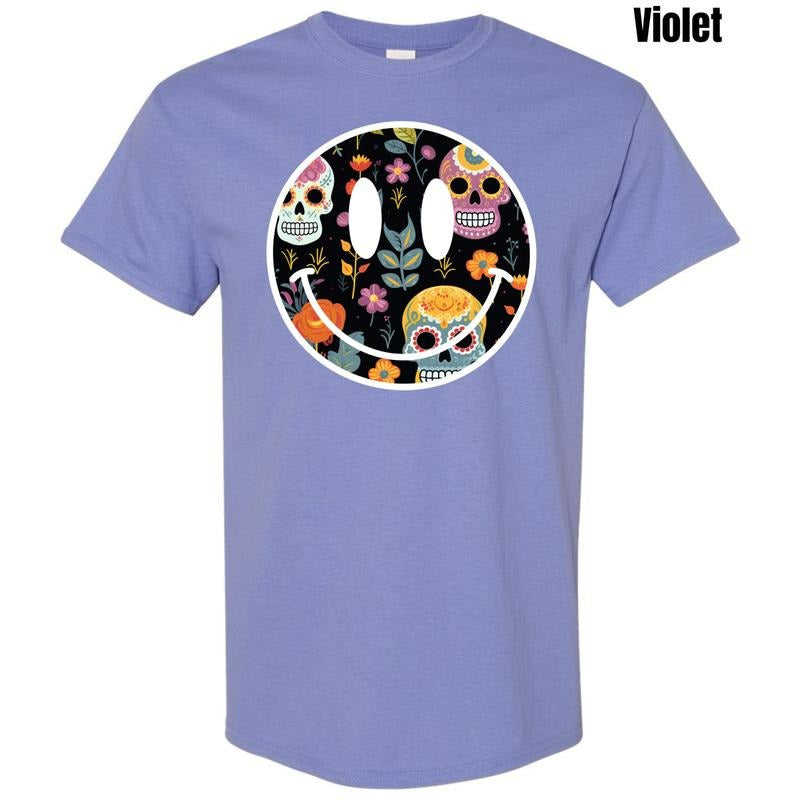 Sugar Skull Happy Face Gildan Short Sleeve T-Shirt 'NLB' Hoodie, Sweatshirt | HypeDripTees.com