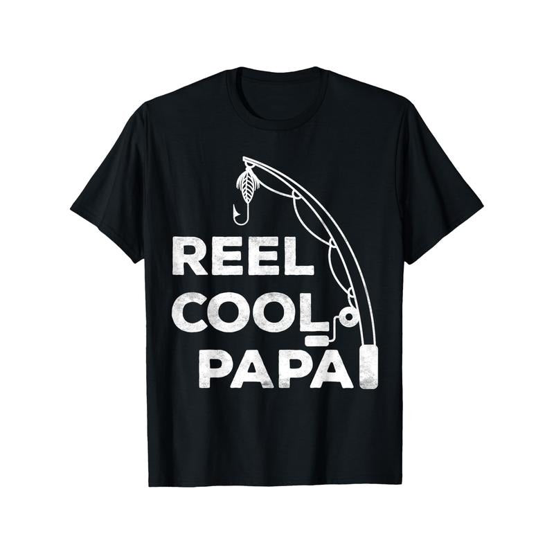 Men's Women'S Reel cool papa fishing grandpa for fathers day birthday T-Shirt Graphic T-Shirt - Casual Crew Neck Top