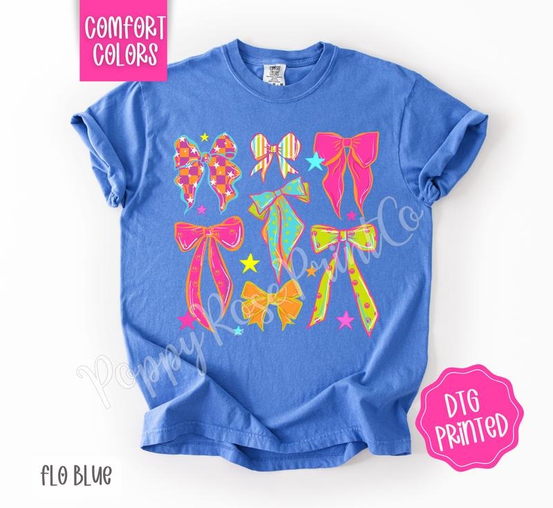 Summer Bows Shirt Comfort Colors, Trendy Women's Tshirt Hoodie, Sweatshirt | HypeDripTees.com
