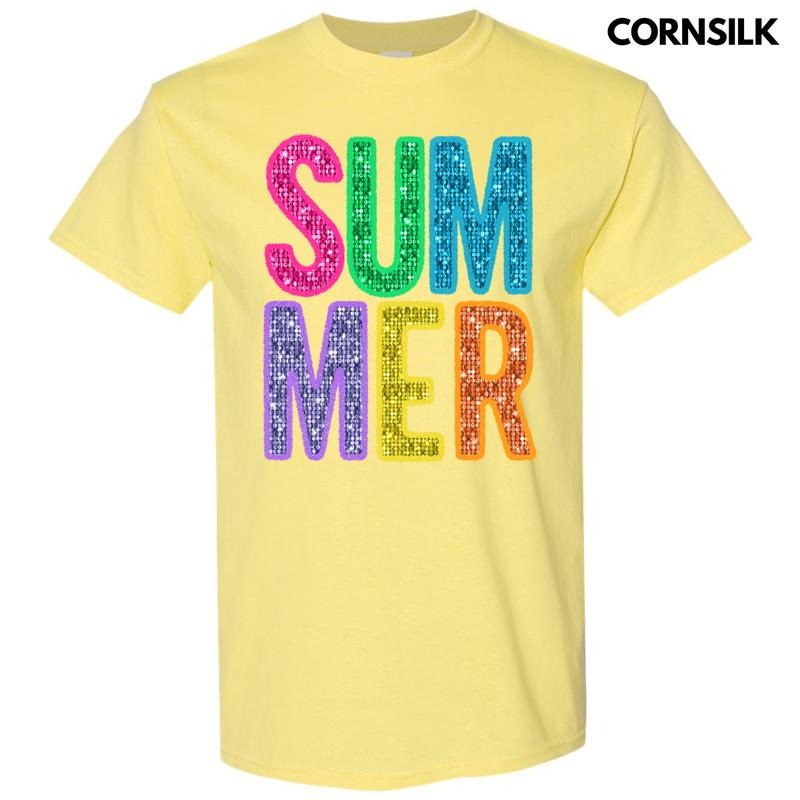 Summer Faux Sequin Gildan Short Sleeve T-Shirt 'NLB Hoodie, Sweatshirt | HypeDripTees.com