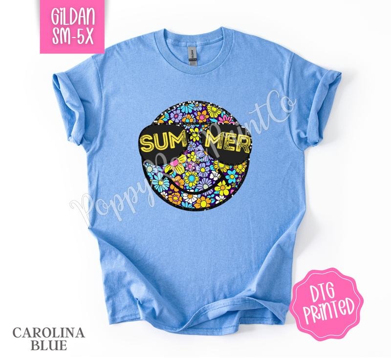 Summer Smiley Gildan Tshirt , Summer Tee, Cute Women's Shirt, Gift For Her Hoodie, Sweatshirt | HypeDripTees.com