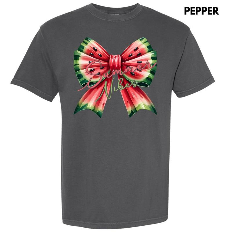 Summer Watermelon Bow Comfort Colors T-Shirt 'NLB' Hoodie, Sweatshirt | HypeDripTees.com