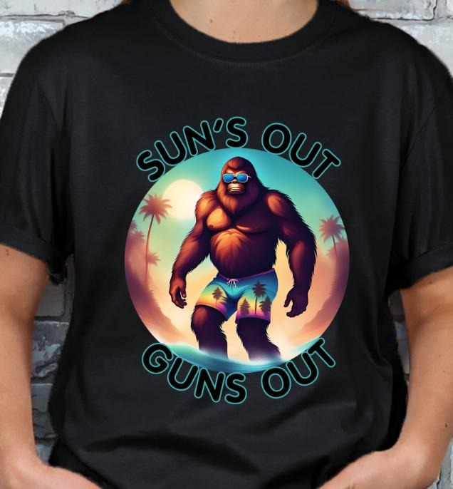 Sun's out Sasquatch Beach Unisex Graphic T-shirt Hoodie, Sweatshirt | HypeDripTees.com