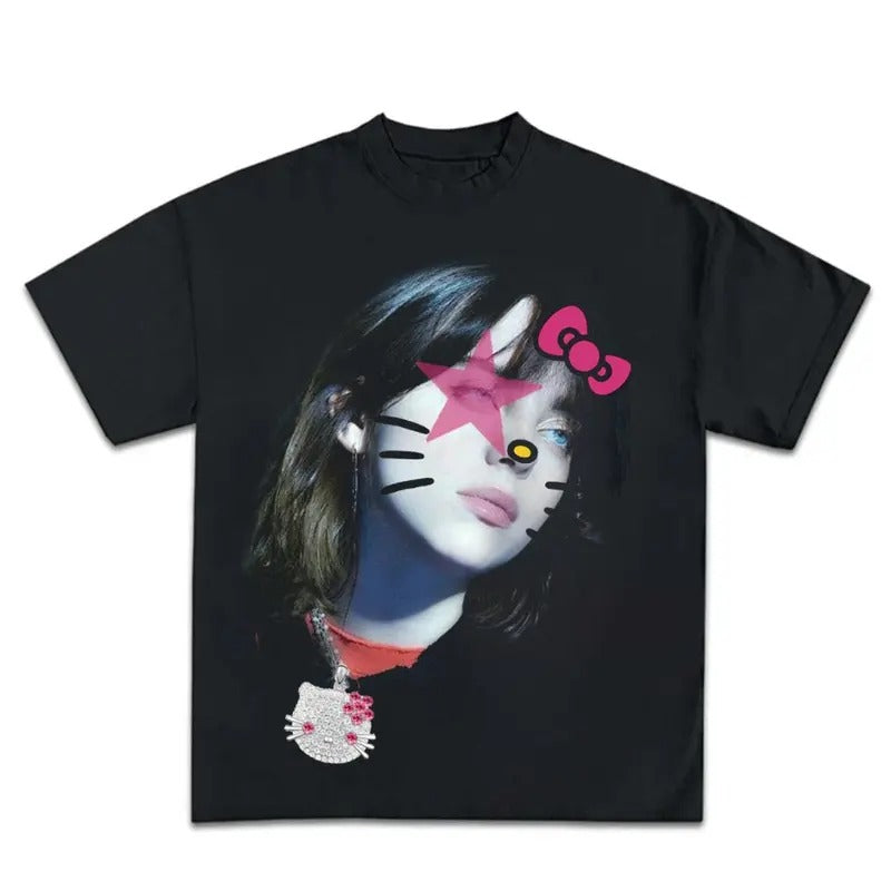 Super Star Kityy Billiie EyelashGraphic Big Face Rap Tee Shirt Retro Top Streetwear Hoodie, Sweatshirt | HypeDripTees.com