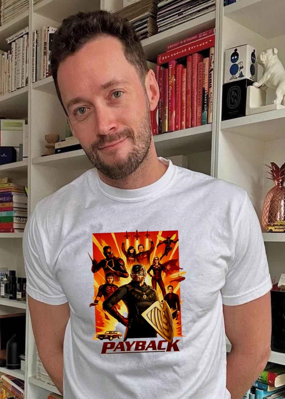 Superhero Team Payback Retro Comic Style Graphic T-Shirt