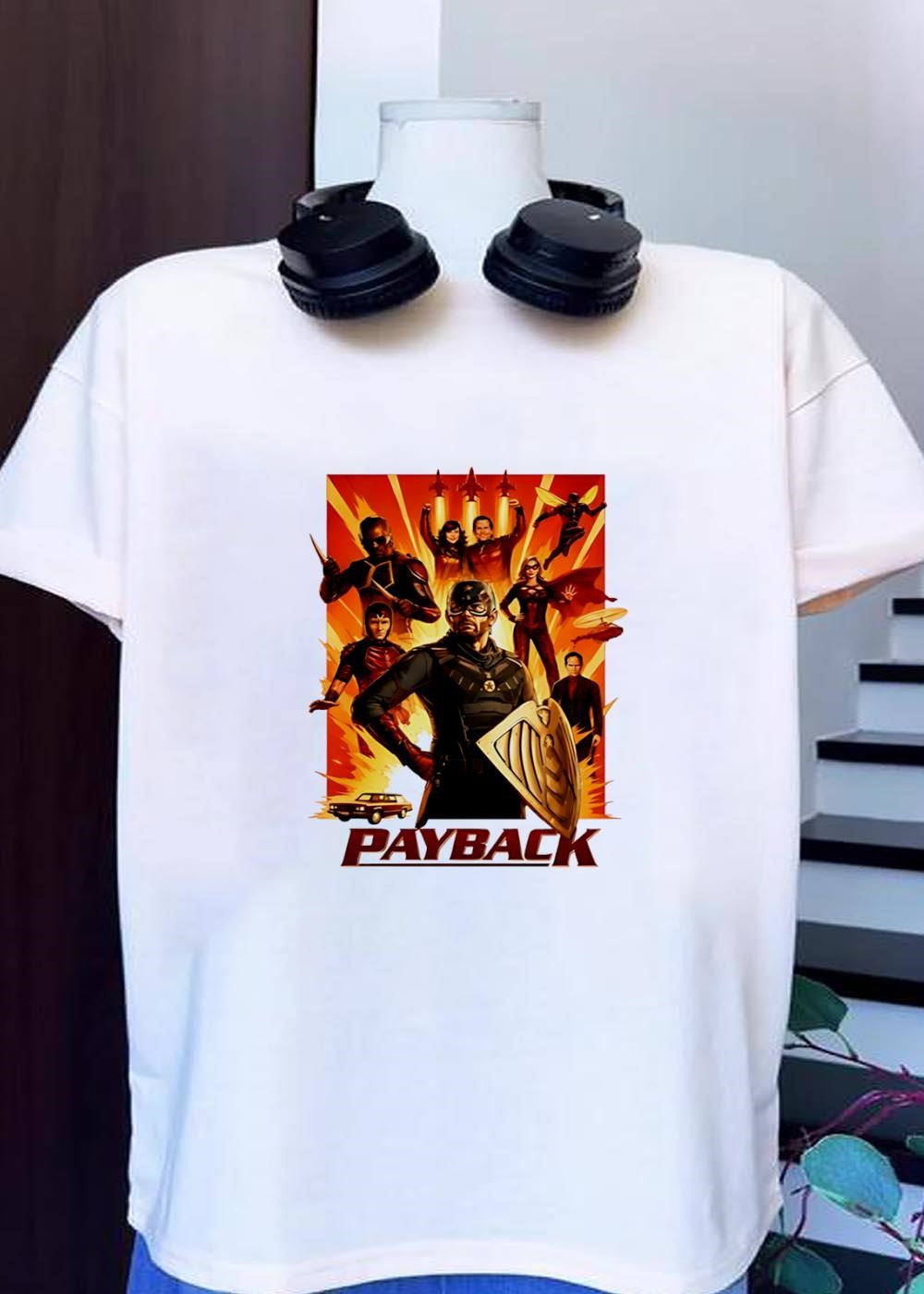 Superhero Team Payback Retro Comic Style Graphic T-Shirt