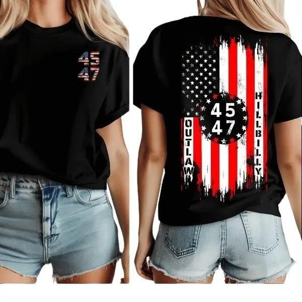 Support Trump President 2024 in the Upcoming Election with the Trump 45 47 2 Sided TShirt, Gift for Trump Supporters,...