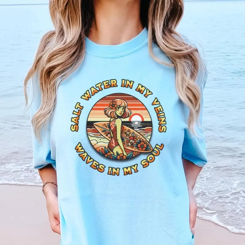 Surf T Shirt , Salt Water T Shirt , Beach T Shirt , Outer Banks Hoodie, Sweatshirt | HypeDripTees.com