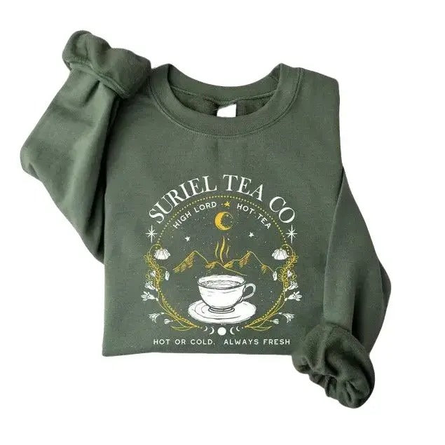 Suriel Tea Co Book Lover Acotar Court Thorns Roses Sarah J Maas Classic Cotton Fabric Menswear T-Shirts, Hoodie, Sweatshirt