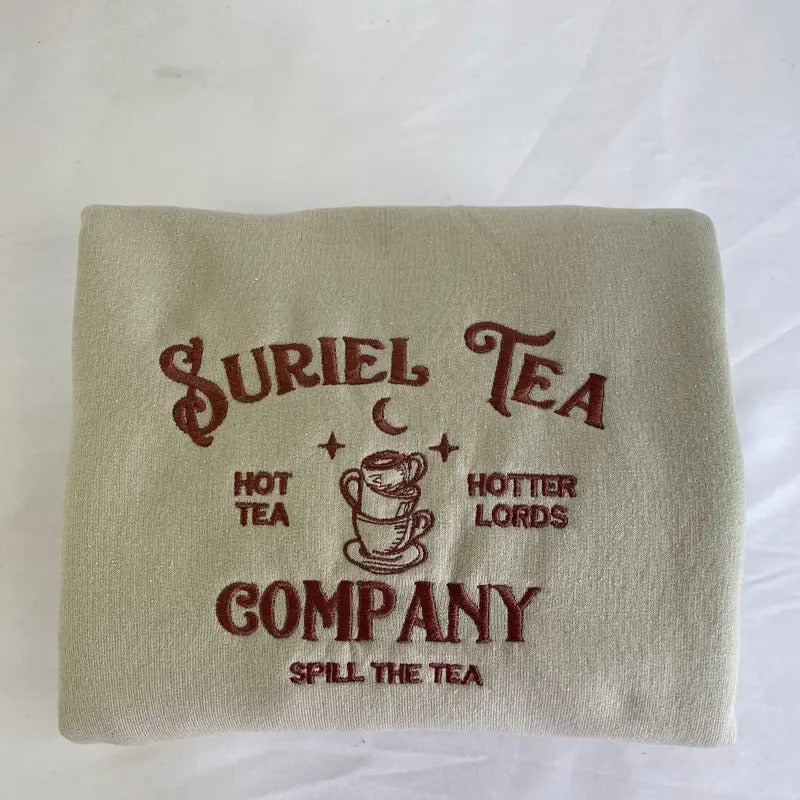 Suriel Tea Company Embroidered Sweatshirt - Acotar Bookish Embroidered - Gift for Booklover T-Shirts, Hoodie