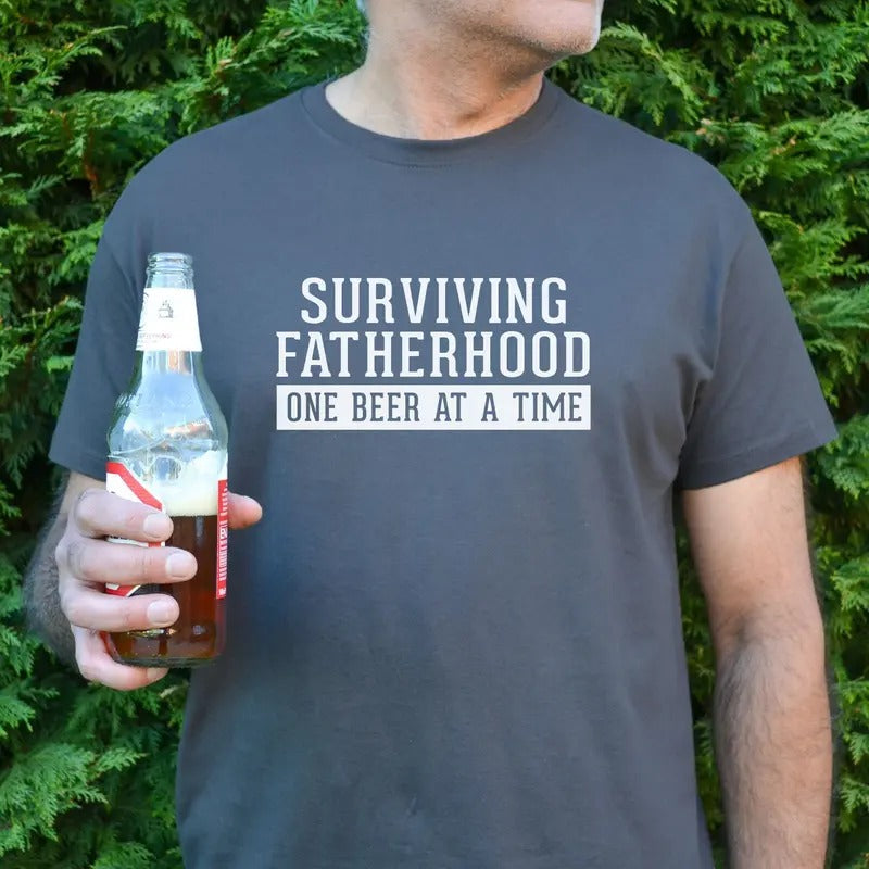 Surviving Fatherhood Men's t shirt, dad t shirt, Father's day gift, Father's day t shirt, Dad Beer t-shirt...