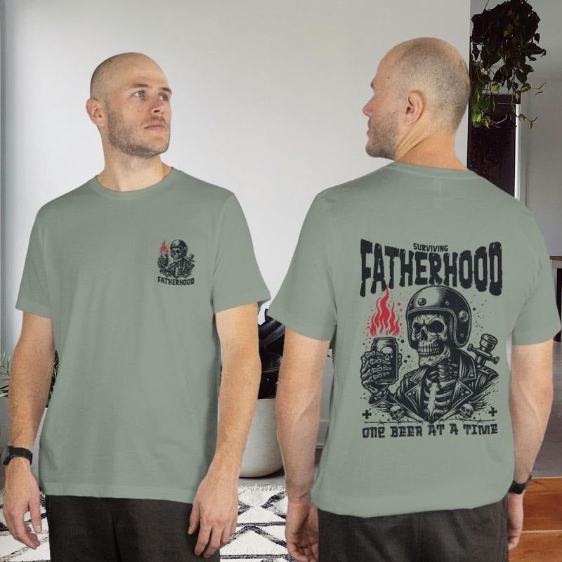 Surviving Fatherhood One Beer At A Time Front And Back Shirt, Funny Father Day Shirt, Funny Fatherhood Shirt, Gift For...