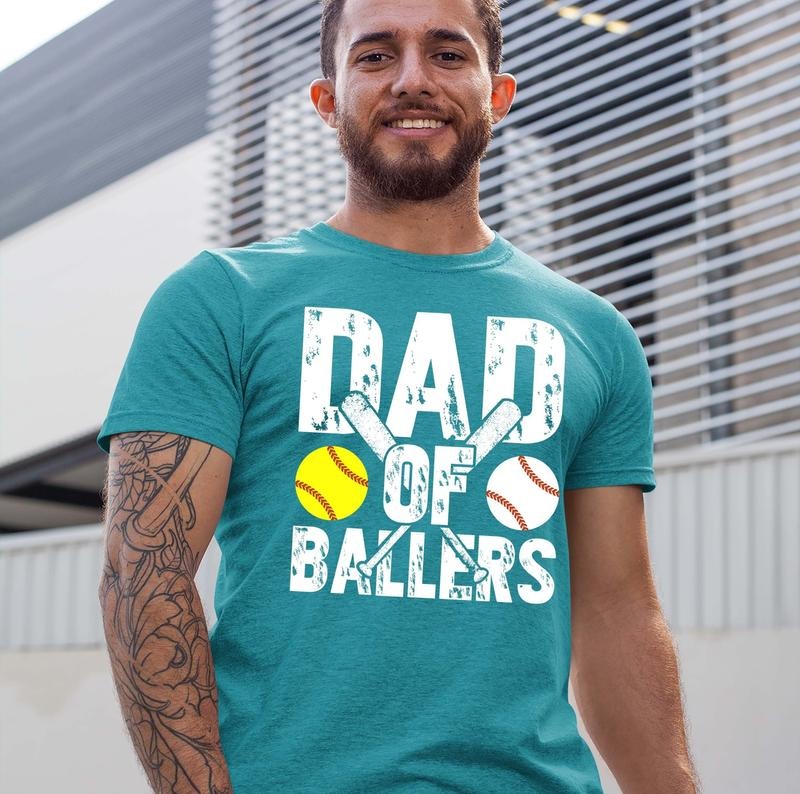 Funny Dad Of Ballers - Baseball Softball Fathers Day Shirt//T shirt/Hoodie/Sweater - Sports Tee Sweatshirt | HypeDripTees.com