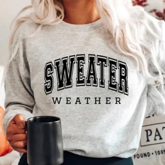 Sweater Weather Fleece Crewneck Sweatshirt T-Shirts, Hoodie | HypeDripTees.com