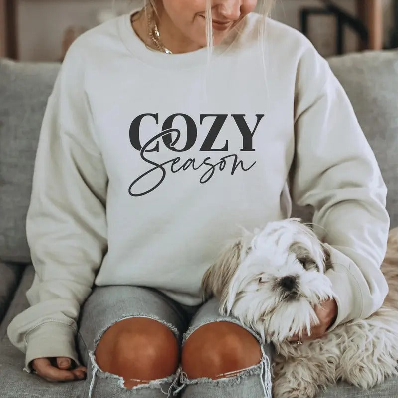 Sweater Weather Sweatshirt, Freezin Season Sweatshirt, Mom Sweatshirt, Women's Sweatshirts Unisex Cotton...