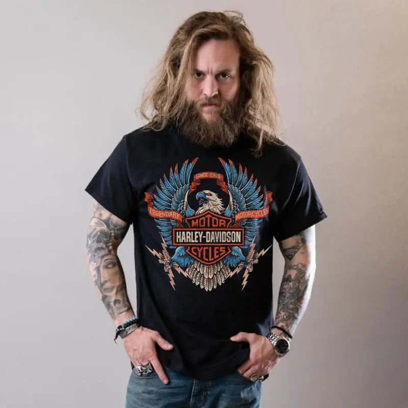 Men's Vintage Motorcycle T-shirt/Sweatshirt Soft Cotton Classic Fit Hoodie | HypeDripTees.com