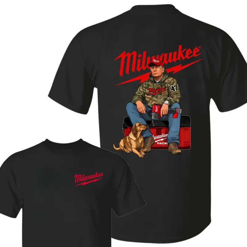 Milwaukee Trump Camo Shirt/Hoodie/Sweatshirt, Retro Crewneck, Cotton, Menswear Tops | HypeDripTees.com