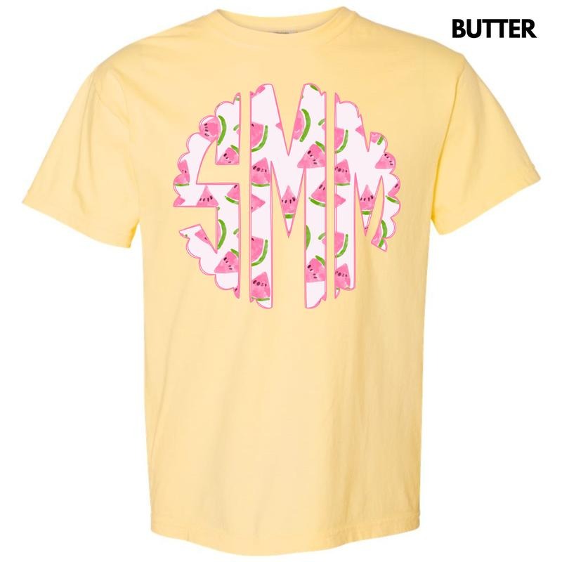 Sweet Watermelon Monogram Comfort Colors T-Shirt 'NLB' Hoodie, Sweatshirt | HypeDripTees.com