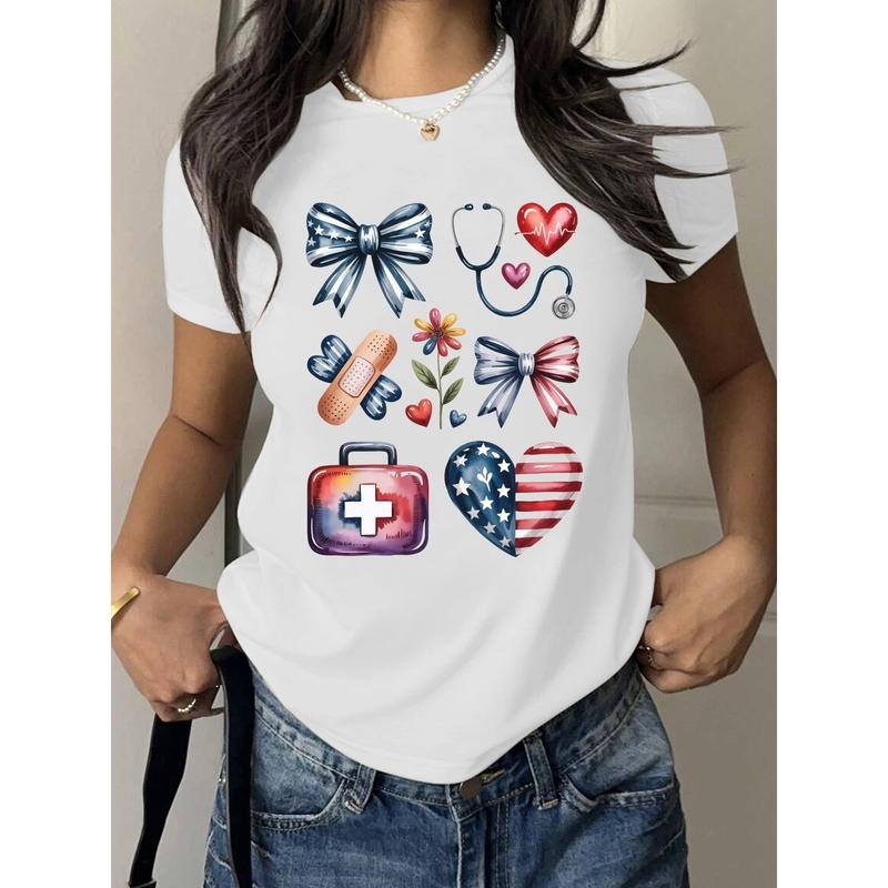 T - Shirt with Patriotic and Medical - themed Graphics for Healthcare Heroes Hoodie, Sweatshirt | HypeDripTees.com