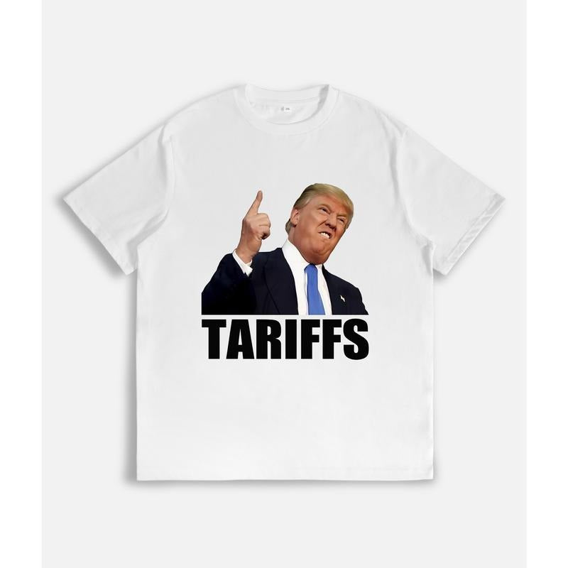 T - Shirt with TRUMP Figure Image and the Word "TARIFFS" style 02 Hoodie, Sweatshirt | HypeDripTees.com