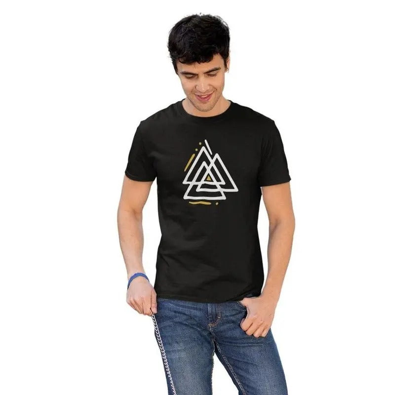T-Shirt Men Made in USA Viking Graphic Triangle Minimalist Shirt Nordic Man T Shirt Hoodie, Sweatshirt | HypeDripTees.com