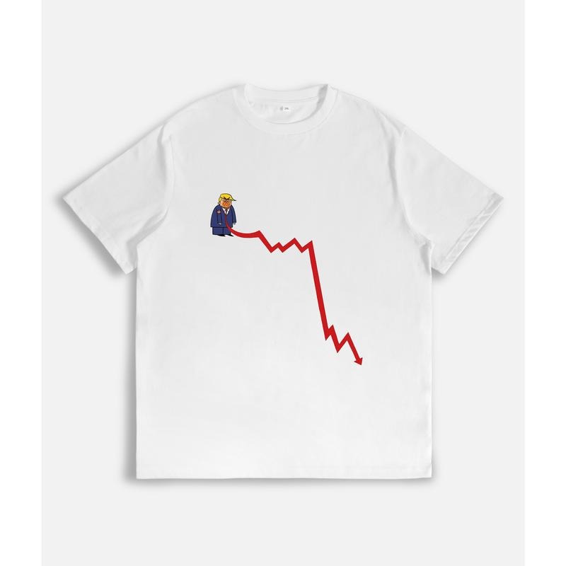 T-Shirt with Figure and Red Declining Graph Graphic Print Hoodie, Sweatshirt | HypeDripTees.com