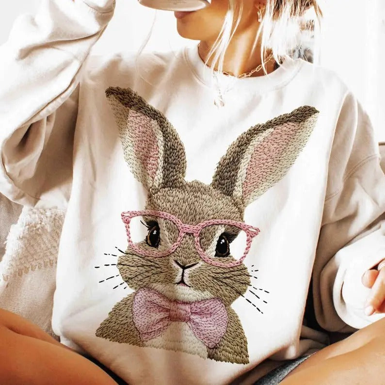 Retro Easter Bunny Him Her 100% Cotton T-Shirts, Hoodie, Sweatshirt