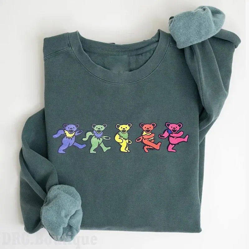 Vintage Grateful Multicolor Bear Hoodie/Sweatshirt/T-Shirt, For Men, For Women