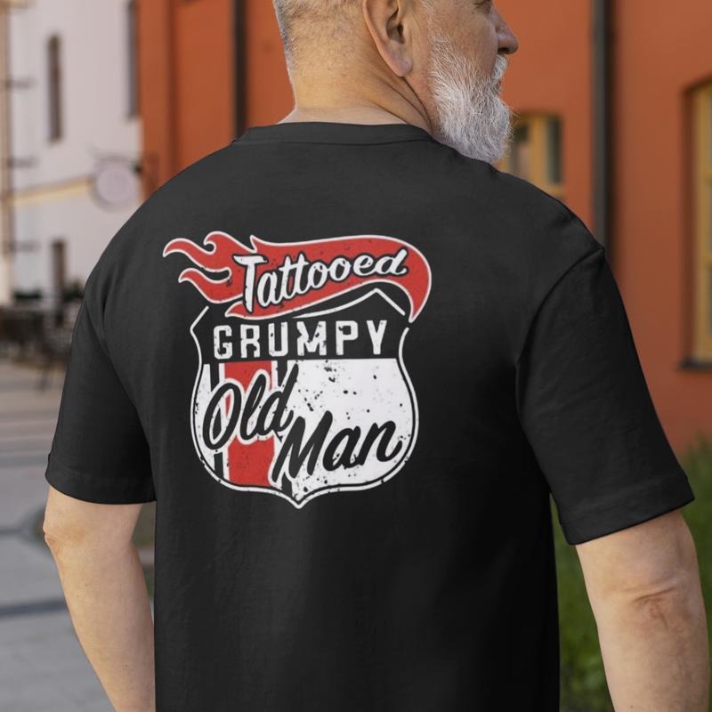 TATTOOED GRUMPY OLD MAN T Shirt Unisex Cotton Hoodie, Sweatshirt | HypeDripTees.com