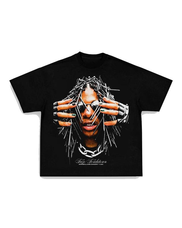 TEEZO TOUCHDOWN TEE Print Short Sleeve T-Shirt Casual Menswear Top Underwear Man Streetwear Tshirt Crewneck Round Neck...