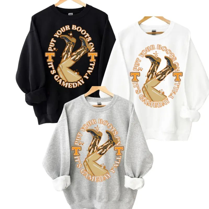 TENNESSEE BOOTS GAMEDAY TN ORANGE SWEATSHIRT, T-SHIRT men's  sweatshirts Hoodie | HypeDripTees.com