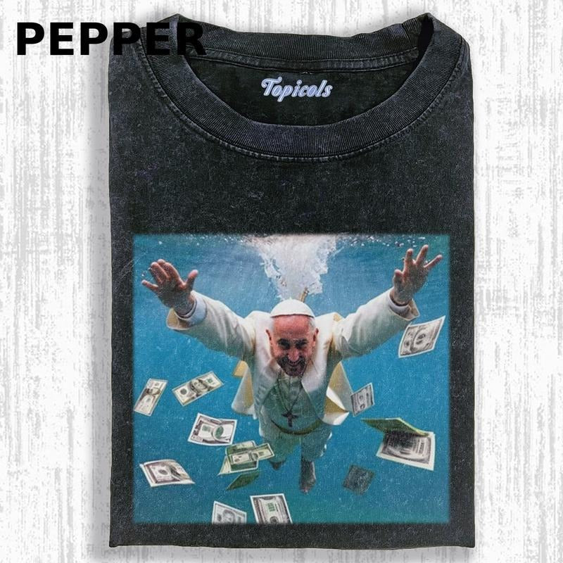 THE CRAZY POPE FUNNY T-SHIRT, Movies Tee, Unisex Meme Cringe Funny Dumb Shirt, Menswear Womenswear Streetwear Comfort...
