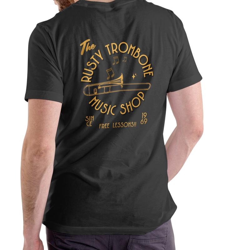 THE RUSTY TROMBONE MUSIC SHOP T Shirt, funny, Unisex, Cotton Menswear Soft Hoodie, Sweatshirt | HypeDripTees.com