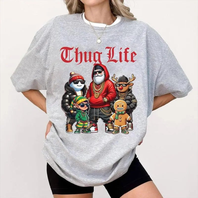THUG LIFE CHRISTMAS FAMILY UNISEX COTTON T-SHIRT Hoodie, Sweatshirt | HypeDripTees.com