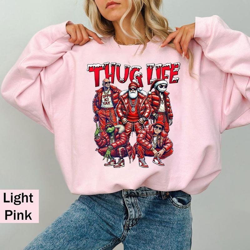 THUGLIFE Christmas Shirt, Christmas Movies Shirt, Xmas Graphic Tee Comfort Cotton, Funny Xmas Shirt Hoodie, Sweatshirt