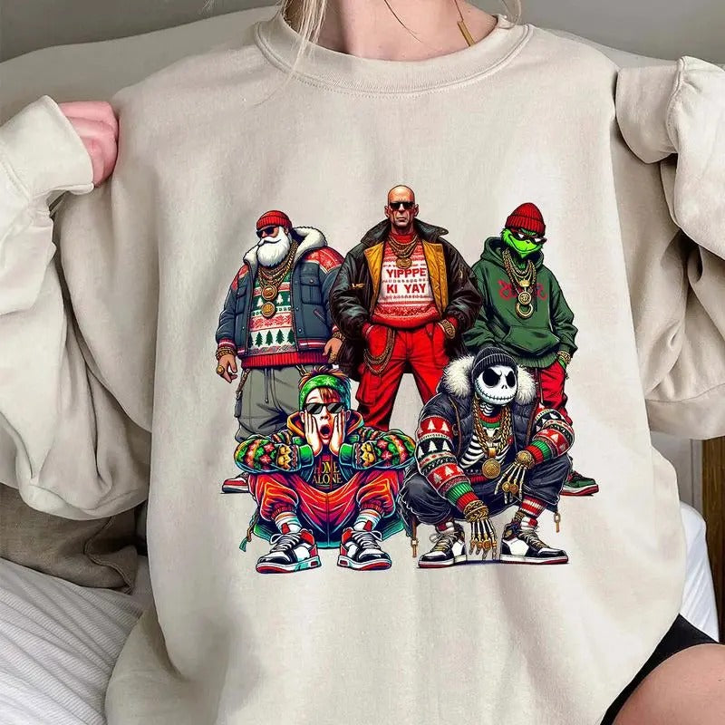 THUGLIFE Christmas Ver 2 Sweatshirt, Christmas Movies Sweatshirt, Xmas Graphic Tee, Holiday Gift for Men, for Women Hoodie