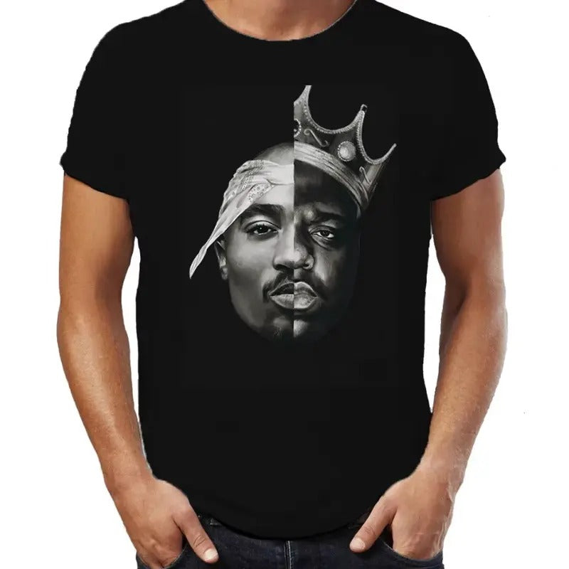 TUpac & Split Face T-Shirt, Hip Hop Legends Graphic Tee, 90s Rap Shirt, Cotton Crew Neck T-Shirt, Unisex Streetwear Top,...
