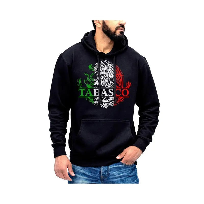 Tabasco Mexico Eagle Emblem Hoodie Sweatshirt Cotton Fabric T-Shirts | HypeDripTees.com