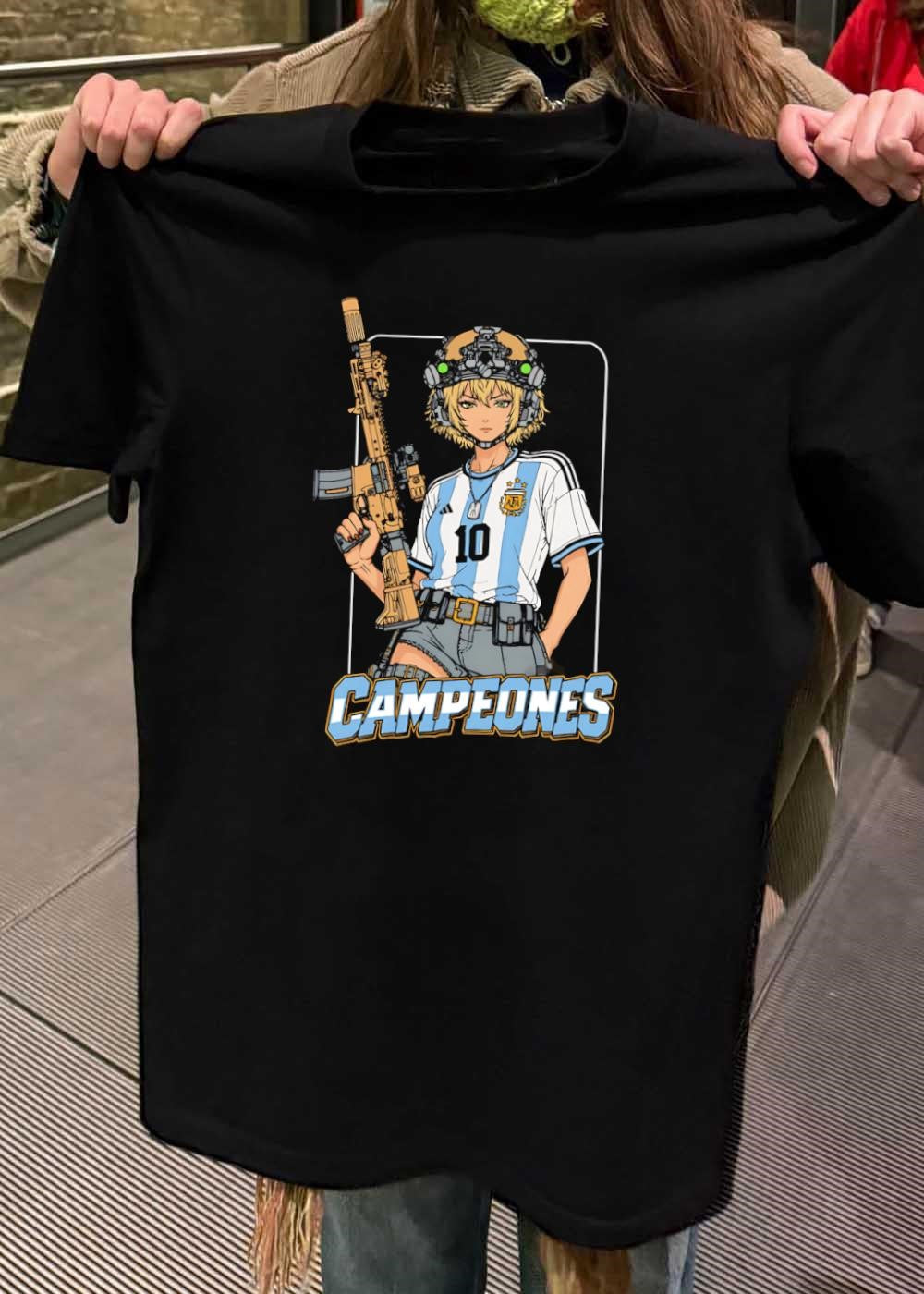Tactical Argentina Soccer Soldier Campeones 10 AFA T-Shirt