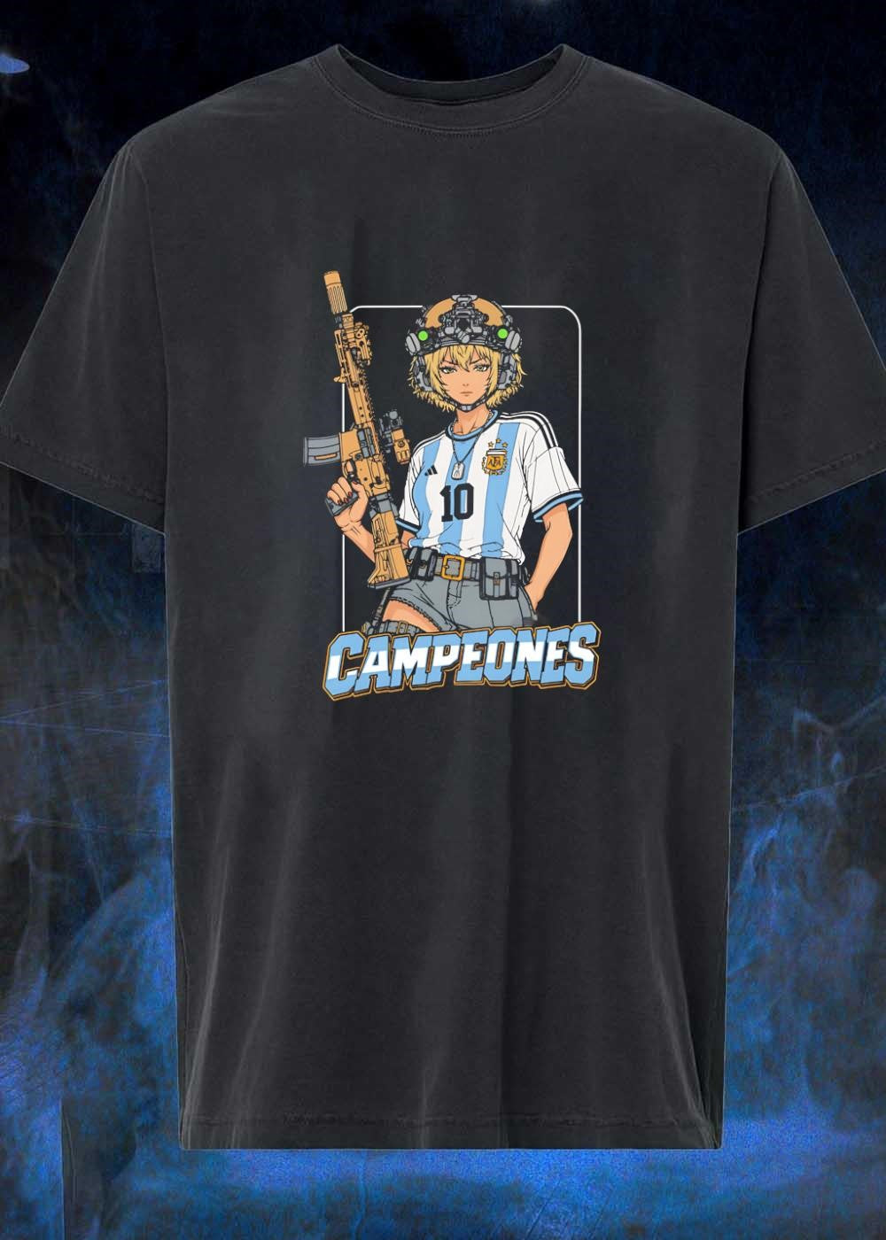Tactical Argentina Soccer Soldier Campeones 10 AFA T-Shirt