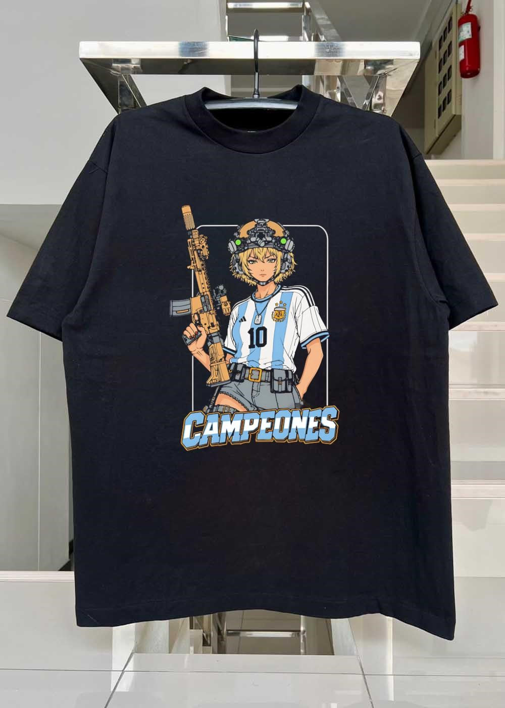 Tactical Argentina Soccer Soldier Campeones 10 AFA T-Shirt