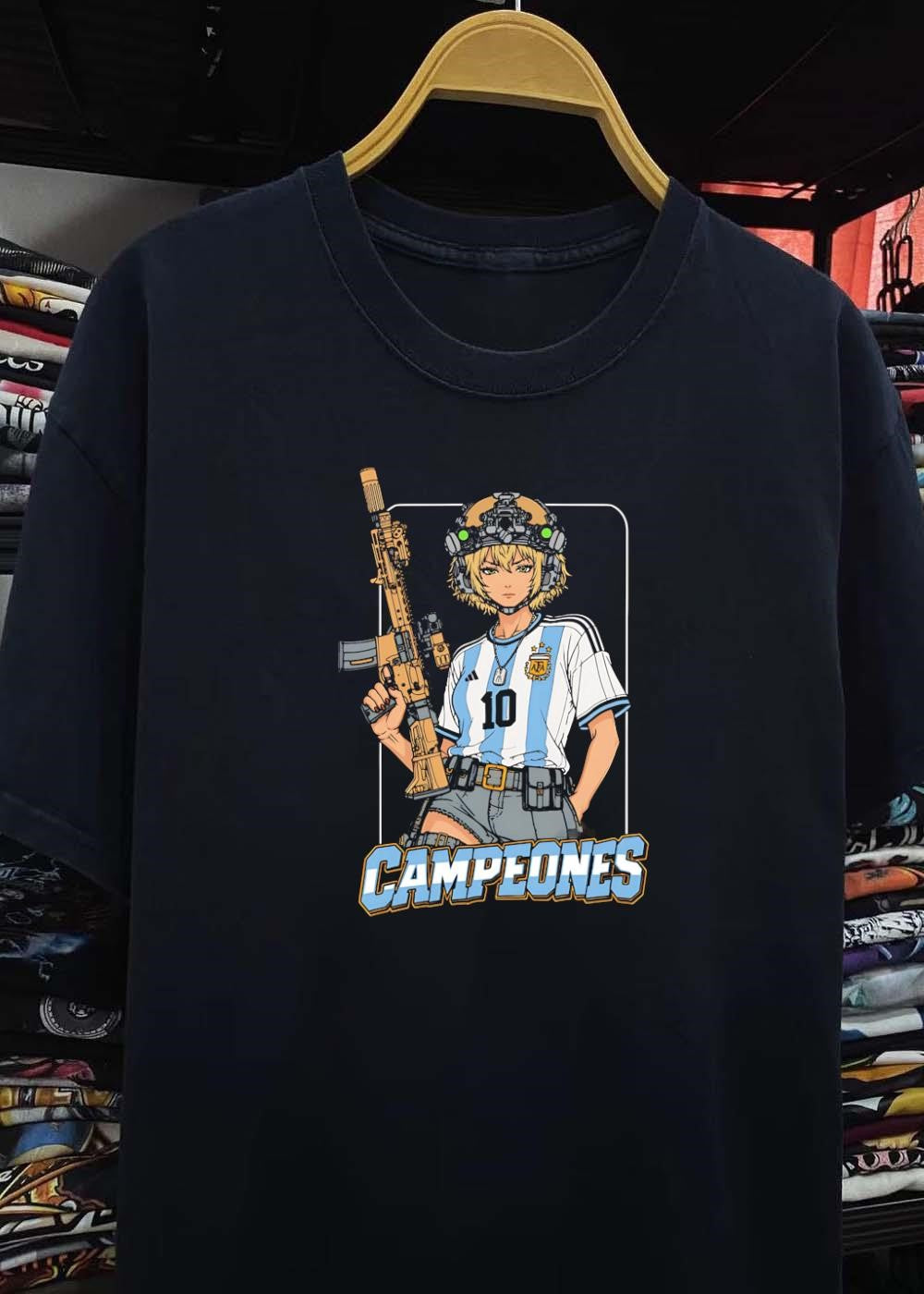 Tactical Argentina Soccer Soldier Campeones 10 AFA T-Shirt