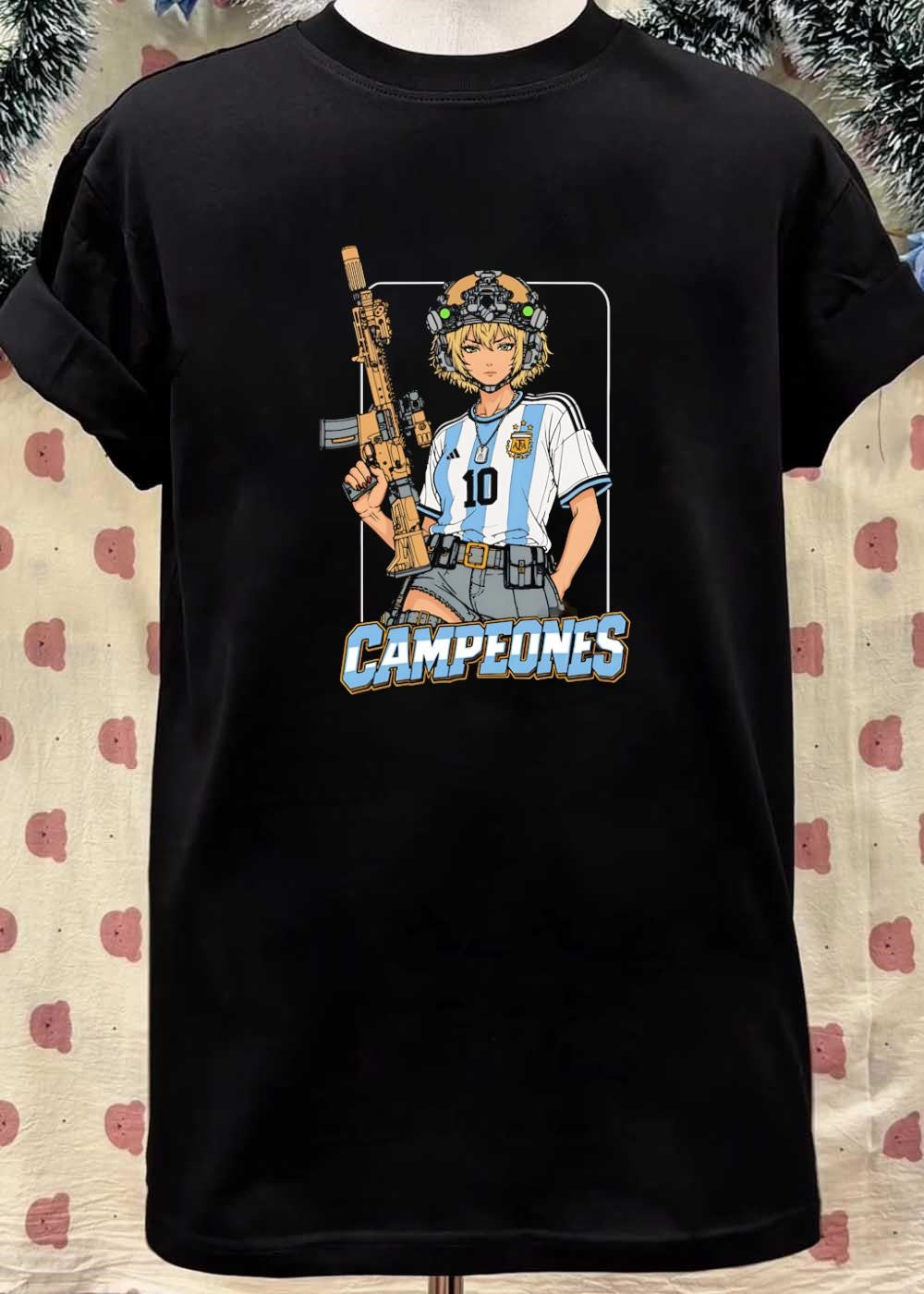Tactical Argentina Soccer Soldier Campeones 10 AFA T-Shirt