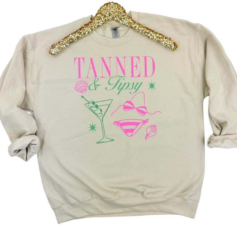 Tanned & Tipsy Sweatshirt T-Shirts, Hoodie | HypeDripTees.com