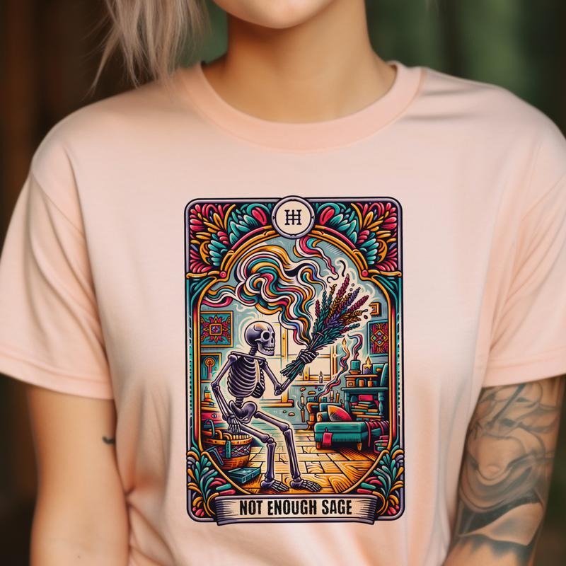 Tarot Tee Not Enought Sage Tarot Tshirt  USA Popsicle Tarot Tshirt Patriotic Skull Tarot Tee The Patriot Skeleton on...