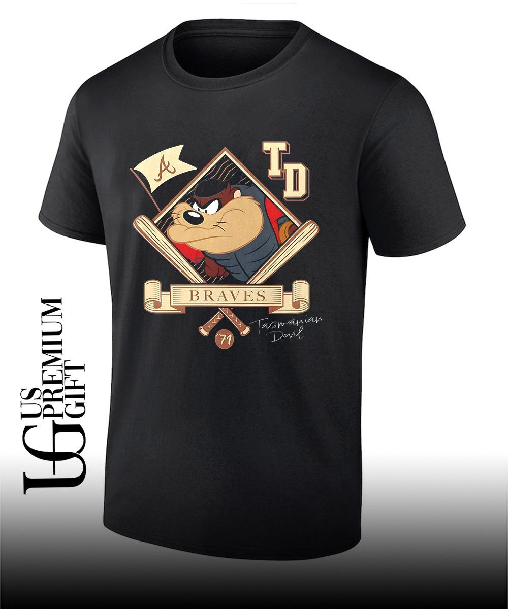 Tasmanian Devil Atlanta Braves baseball cartoon shirt