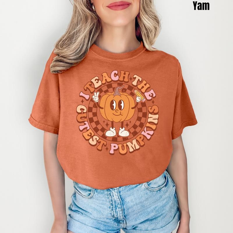 Teach The Cutest Pumpkins Comfort Colors T-Shirt 'NLB' Hoodie, Sweatshirt | HypeDripTees.com