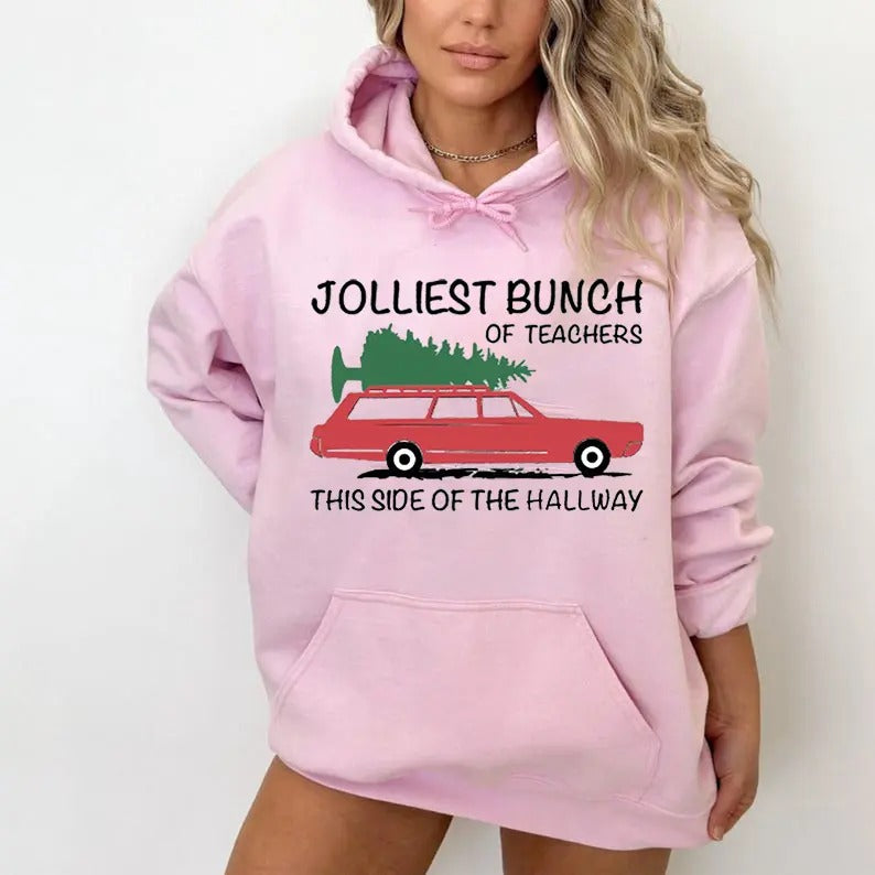 Teacher Christmas Shirt, Jolliest Bunch Of Teacher, Matching Teacher Shirts, Holiday Teacher Shirt, Funny Teacher, Unisex...